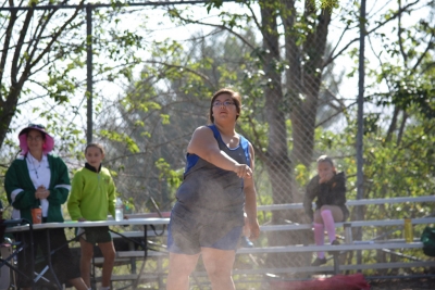 Paloma Mora 4th place in Shot put Youth girls Division throwing 31-10 feet 