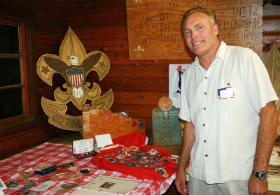 Pictured is third grade teacher Scott Olson at the 100th Anniversary of Scouting Celebration held at the Scout House on September 28th. Over 100 people attended. Olson is a former Eagle Scout and now teaches at San Cayetano. Photo courtesy Scott Klittich.