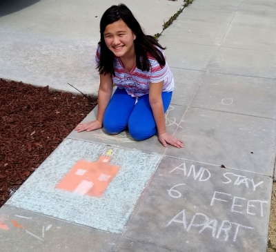 Heather’s chalk art drawing is a good reminder to stay safe during the COVID-19 outbreak. Don’t forget to participate in the Fillmore Chalk Fest this Saturday, April 11th.