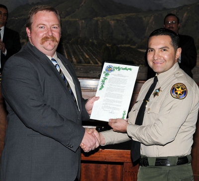 A proclamation was presented by Fillmore’s Mayor Rick Neal to Fillmore Deputy Ismael Rubalcava for his outstanding service to the community and residents.