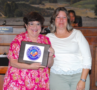 Pictured above (l-r) Ginger Gherardi and Mayor Patti Walker.