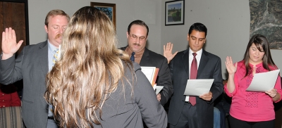 New council members sworn into office.