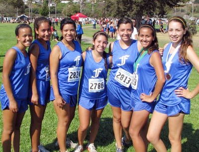 (l-r) FHS Junior girls: Amber Wilmot, Carla Pizzano, Amanda Vassaur, Dalia Ortiz and Laura Garnica.