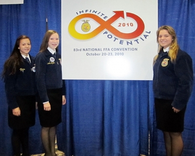 Alexus Galassi-Duncan, Brooke Aguirre and Candace Stines at the National FFA Convention.