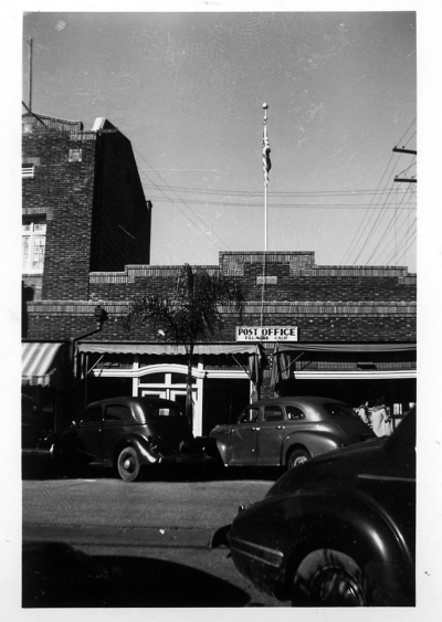 In 1920 the Fillmore post office moved to the new Masonic Building on Sespe Avenue, which was a larger and more convenient space. Photo c. 1940. 