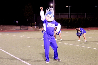 Flashman getting the crowed pumped before the game