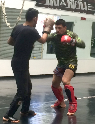 Pictured right is Jose “Froggy” Estrada during his training at his home gym, West Coast Jiu-Jitsus in Oxnard. Photo courtesy Joe Woods.