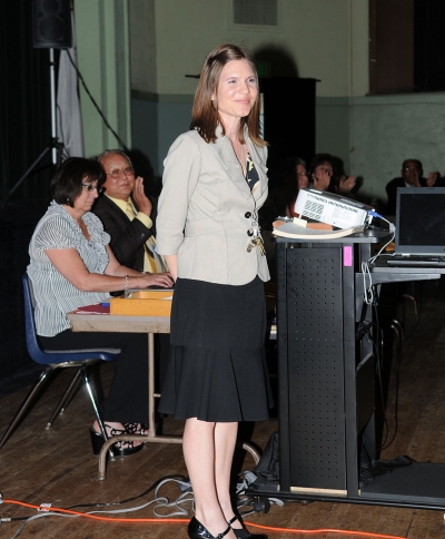 Jennifer Weir being recognized for her work with students and families. Jennifer is the Special Populations Student Support Coordinator for Fillmore Unified School District.