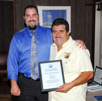 Mr. Chuey Ortiz, owner of El Pescador was awarded with a Power of One certificate.