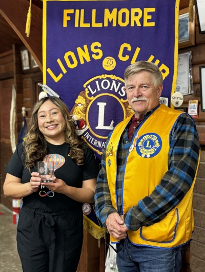 Pictured are Nancy Rodriguez Hernandez and Lions Club President Stephen McQuian. Article/Photo credit Brandy Hollis. 