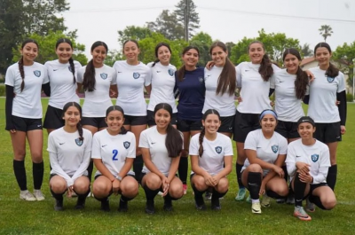 Above is California United FC 2008 Girls team Top Row L to R: Danna Castillo, Natalie Jacinto, Valerie Rubio, Victoria Piña, Nevaeh Nappi, Alina Juarez, Elena Garcia, JJ Porter, Leanna Lomeli, Lizbeth Mendez; Bottom Row: Alondra Leon, Natalia Vigil, Gabriela Perez, Kimberly Magaña, Sara Diaz and Kimberly Biviano; Not Pictured: Head Coach David Vaca, Assistant Coaches Chano Mendez and Daniel Garcia. Photo credit Erika Arana.