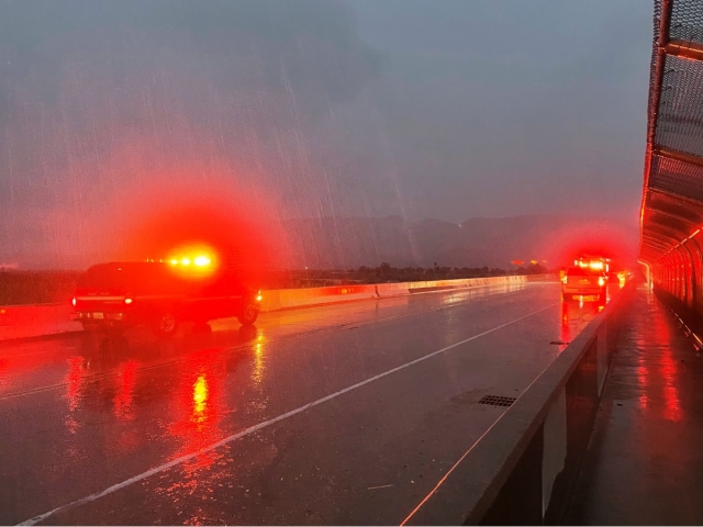 On Sunday, August 20, 2023, at 7:36 p.m., the Ventura County Fire Department and Fillmore City Fire Department were dispatched to three transients reportedly stranded in the Santa Clara Riverbed, underneath the A Street Bridge, Fillmore. Arriving firefighters reported two victims were located after self-extricating themselves, both individuals refused medical aid. One additional victim reportedly was stranded on an island. The Ventura County Aviation Air Unit was unable to locate the third individual, believing he had possibly fled to a local gas station. Fillmore Police Department shut down A Street Bridge for over two hours until fire crews cleared the area. Photo credit Angel Esquival-AE News.

The video can be viewed on instagram @esquivelphotography_