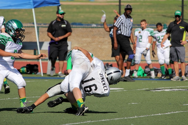 Junior 1 16 Stops the play in the back field. Photos courtesy Crystal Gurrola.
