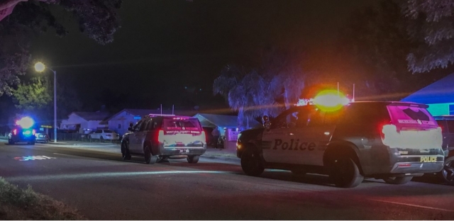 On Sunday, May 21, 2023, at 11:03pm, Ventura County Sheriff’s Office Communication Center received multiple 911 calls stating numerous subjects could be heard fighting in the 800 block of Sespe Avenue, Fillmore. Per an additional caller, the fight was taking place in the 400 block of Hume Drive, with one subject down on the roadway, unconscious. Arriving deputies requested additional units to respond to the incident with lights and sirens. Fillmore Fire Department was also on-scene for a reported subject hit by a vehicle. One patient was treated by paramedics and transported to a local hospital; condition unknown. It was known a party was taking place near the fight location, with several calls for party/music disturbance. Photo credit Angel Esquivel-AE News.

