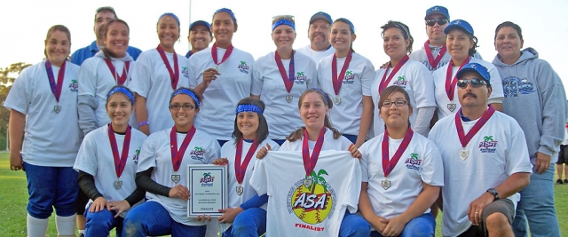 Left, 14U Fillmore Girls All Star team placed 2nd in So Cal ASA Western District state qualifier on June 21st, 2009. The 14 player team played 6 games with 2 losses to come in as the finalist in the championship game vs. Antelope Valley Tournament highlights include home runs made by players: :Amber Magana/Pitcher, Reina Magana/Rt field , Kaylee Hinklin /2nd Base, Paula Laureano/Center field . Pitching was lead by starter pitcher Amber Magana who pitched 3 games on Saturday and 2 games on Sunday. Relief pitchers Chellie Arreguin and Deanna Magana came in to finish off the battle to advance the team to the Cal State Games in San Diego , July 17th 2009 . Pictured left: top row Amber Magana, Deseree Lagunas, Coach Manuel Magana, Tatiana Gonzales, Coach Bobby Cruz, Mary Ortix, Candace Stines, Coach Ron Mendez, Janessa Lopez, Amanda Vassaur, Coach Bill Cassaur, Marissa Vasquez. Bottom row: Paula Laureano, Karina Carillo, Deanna Magana, Kaylee Hinklin, Chelle Arreguin, Manager Ernie Ortiz, team mom Suzi Ortiz.