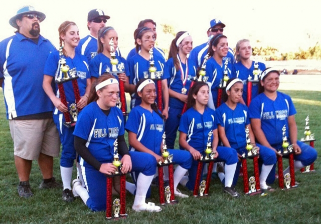 Coaching staff: Manager Robert Ibarra; Coaches: Leo Meza, Keith Gurrola & Brad Whitaker Our lady ballers are: Niki Spencer; Leah Meza; Sonya Gonzales; Cheyanne Tarango; Angelic Murillo; Karissa Ibarra; Serena DeLaCruz; Jordyn Whitaker; Santana Carerra; Tina Wheeler; and Stacey Lopez. Courtesy of Denise Berrington.