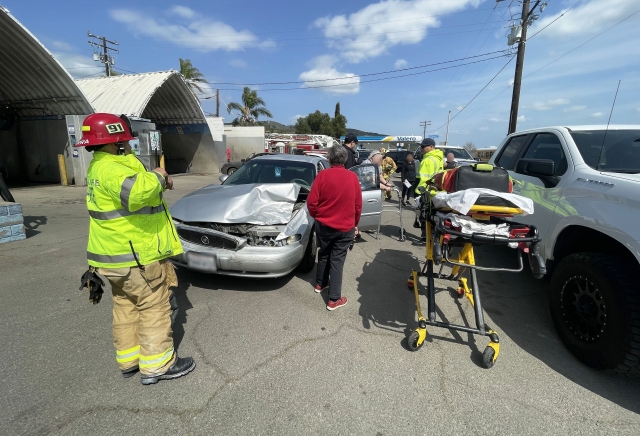 On Saturday, March 29th, at 2:26 P.M., Fillmore Police Department, Fillmore City Fire, and AMR Paramedics responded to a two-vehicle accident near Highway 126 and Fillmore Street. Minor injuries were reported; cause of the crash is under investigation. Photo credit Angel Esquivel.