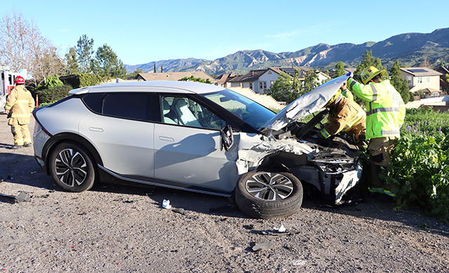 On Tuesday, January 13, at 3:30 p.m., Fillmore Police Department, Fillmore City Fire, and AMR Paramedics were dispatched to a two-vehicle accident on Ventura Street and Saratoga Street. Minor injuries were reported, and no ambulance transports were made. Photo credit Angel Esquivel.