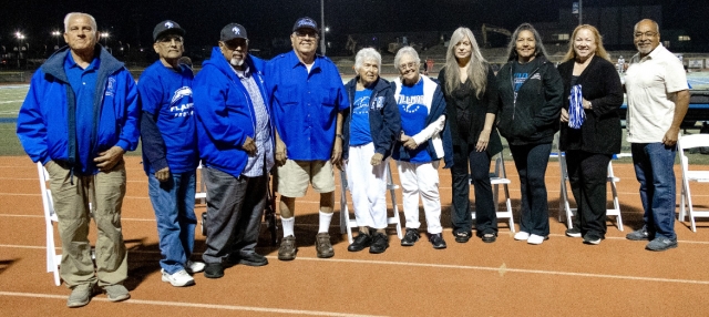 Friday, October 10th, was “Alumni Night” at the Flashes Football game against Hueneme High School. This year they recognized the 1960’s Alumni Football players pictured above who will be introduced at halftime. Art Medina, Flashes Football - Class of ‘1963, John Munoz, Flashes Football - Class of ‘1964, Danny Golson, Flashes Football - Class of 1968 (Danny was also the Alumni Honorary team captain for Friday night’s game), and John Romero, Flashes Football - Class of 1969. See more photos online at www.FillmoreGazette.com. Photo credit Crystal Gurrola. Information courtesy https://www.facebook.com/FillmoreHighSchoolAlumniAssociation.
