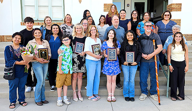 Winners with FUSD Board Members, FUSD Superintendent and their family and friends.