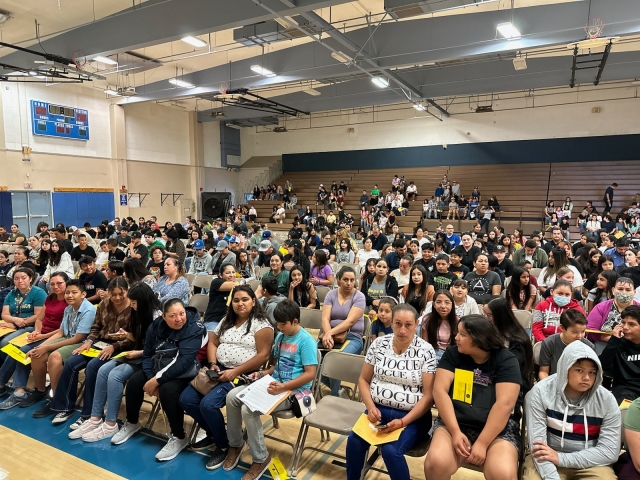On August 8th, 2023, 6th grade students and parents started their registration and orientation at Fillmore Middle School! Above are the new 6th graders who will be joining Fillmore Middle School this fall. Sixth grade parents met late at 5pm for the parent meeting. Photos courtesy https://www.facebook.com/photo?fbid=7 83220143 805469&set =pcb.783 221797138637.