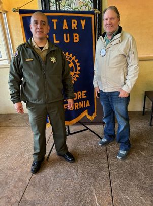 Pictured (l-r) is last week’s speaker, Fillmore Chief of Police Lalo Malagon, with Fillmore Rotary President Scott Beylik. His topic was crime in Fillmore. All crime is tracked, as well as response time, and crimes are reported to the FBI and to Fillmore City Council once a month. Also, all the Chiefs in the county meet once a month to discuss ongoing crimes. The city cannot afford to pay for full-time motorcycle officers, it does pay overtime for the Thousand Oaks Officers to work the 126 corridor. Chief Lalo stated that Fillmore is one of the safest cities in Ventura County. Photo credit Martha Richardson. 