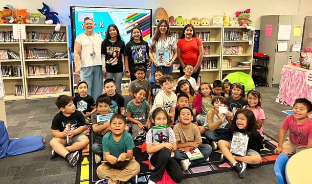 San Cayetano Elementary was selected to receive a $1,000 library grant through the Sage/Corwin Books for Schools Library Grant program. This grant is designed to enhance library collections and services. The funds may be used to purchase new books, update collections, and support innovative library programs and materials that benefit students. Photo courtesy https://www.blog.fillmoreusd.org/fillmore-unified-school-district-blog/am5bhehc265h7a454nrez3jd3d97cf.
