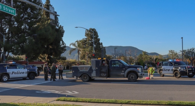 On Wednesday, April 5, at 7:11am, Fillmore Police Department responded to a reported traffic collision at the intersection of Ventura and B Street, Fillmore. One patient was transported to a local hospital, condition unknown. Photo credit Angel Esquivel-AE News. 