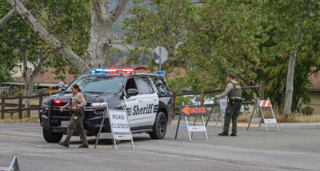 On Friday, April 5, Sheriff’s deputies were detouring traffic near Sespe & B Street as Hollywood set up to film 9-1-1: Lone Star, making Shiells Park the base.  Photo credit Angel Esquivel-Firephoto_91.
