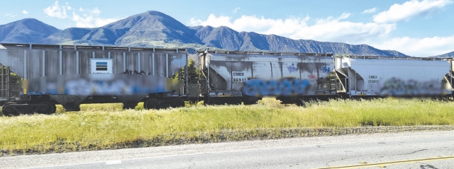 Nearly a quarter-mile of “belly dump”-type railroad cars are being parked on the tracks between Grand Avenue and 7th Street in Fillmore. They are completely covered with gang graffiti and have become a major eyesore and attractive nuisance, allegedly affecting property values. Repeated letters requesting owners, Sierra Northern Railway, to move the cars have been ignored.  