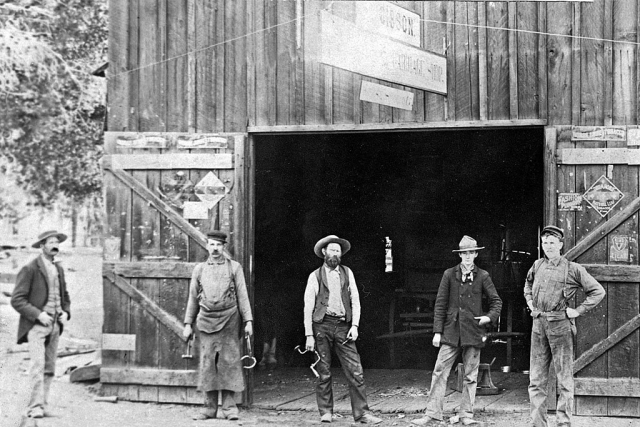 "Blacksmith Shop"; c. 1898 (Ojai Avenue), Nordhoff CA - Ojai Valley Museum Permanent Collection.