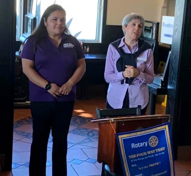 Alzheimer’s is now the 3rd leading cause of death in the United States. Pictured (l-r) are Gabby Rodriguez and Jordana Lawrence from the Alzheimer’s Association, who are making it their mission to inform the community about this deadly disease. They spoke at the Rotary Club of Fillmore meeting on Wednesday, July 21st. The association raises funds for care, support and research. Their 2021 Walk to End Alzheimer’s is on Saturday, September 25th at The Collection at Riverparkin Oxnard. To register to walk or be a sponsor contact Aracely Avila (805)261-2187, email: aravila@alz.org. Photo courtesy Rotary Club Member Ari Larson.