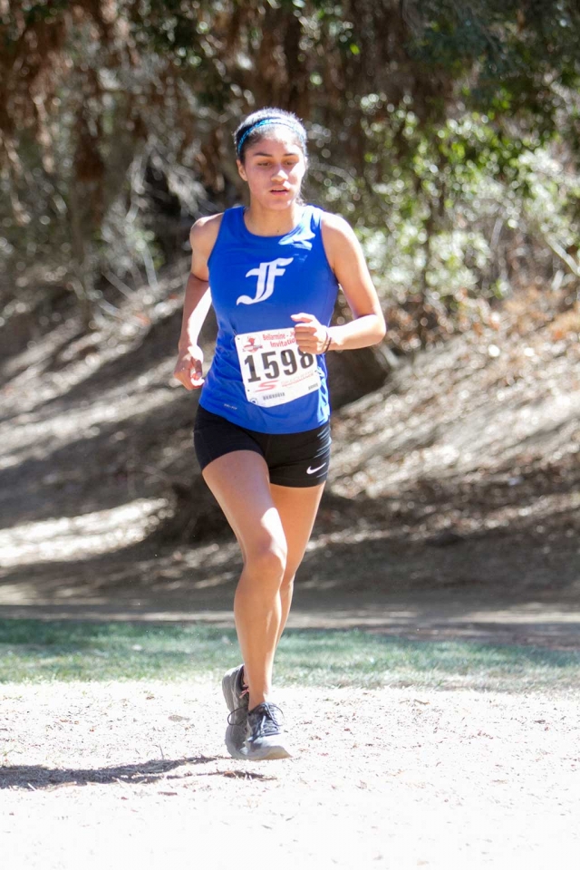 Fillmore High Cross Country’s Andrea Marruffo wins the girls frosh soph race at the Bellamarine Jefferson Invitational.