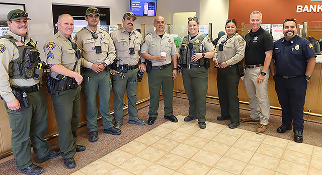 “Thank you for everyone that came out Tuesday, May 19, for Coffee with First Responders. It was a perfect mix of good conversations, delicious food provided by Bank of Sierra and El Pescador Restaurant, and of course, good coffee and pan dulce donated by El Abuelo Coffee. A special thank you to Bank of Sierra for working with us to make this event happen. We appreciate your support!” Courtesy Fillmore Police Department. Photo credit Angel Esquivel.
