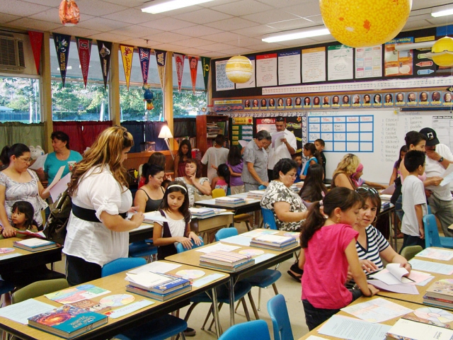 Back To School Night at San Cayetano was August 24th. This is a picture of parents visiting Mr. Maus and his 5th grade classroom.