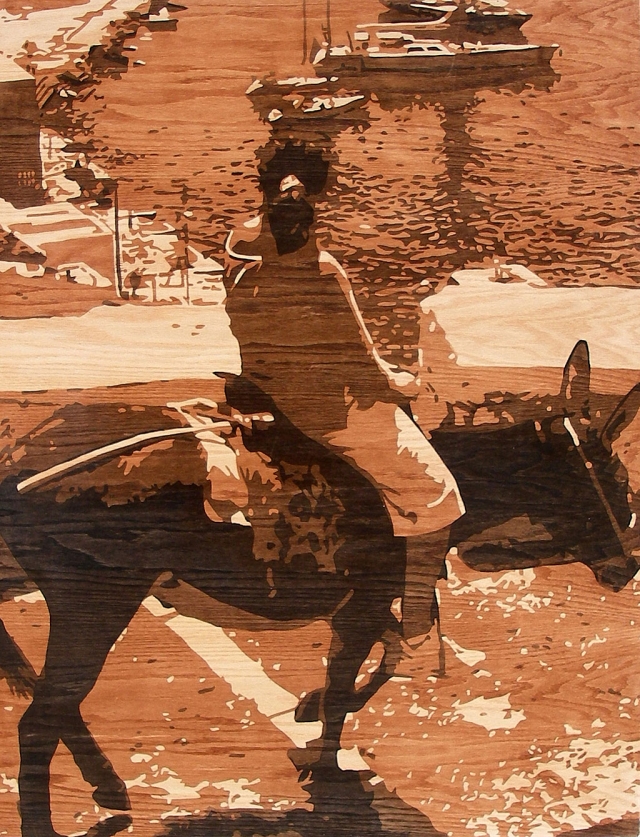 “It Takes Money to Play This Game” by Stan Benson is oil on an oak panel in sepia tones.