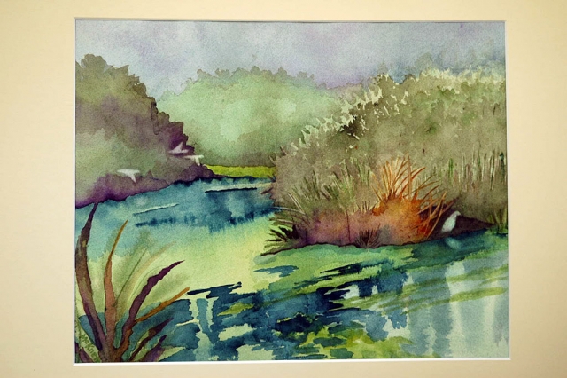 Blue Lagoon by Laurie McKnett, Award of Excellence in Landscape Painting, Annual Ventura College Art Student Exhibition.