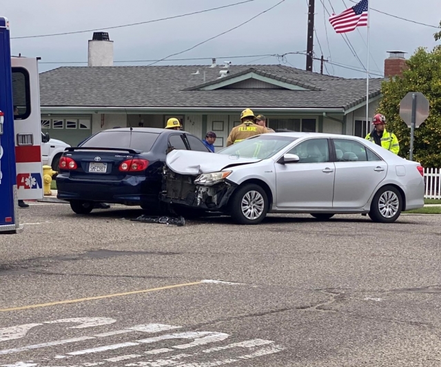 On Wednesday, April 12, at 2:09pm, Fillmore Police Department, Fillmore City Fire, Ventura County Fire Department, and AMR Paramedics along with an AMR Supervisor were dispatched to a reported traffic collision on Sespe Avenue & B Street, Fillmore. Arriving firefighters reported two vehicles involved with moderate damage, with one female patient trapped inside the vehicle. Firefighters were able to extricate the patient from the vehicle by using Jaws of Life; she was transported to a local hospital, condition unknown. The cause of the crash is under investigation by the Fillmore Police Department. Photo/Caption credit Angel Esquivel-AE News.