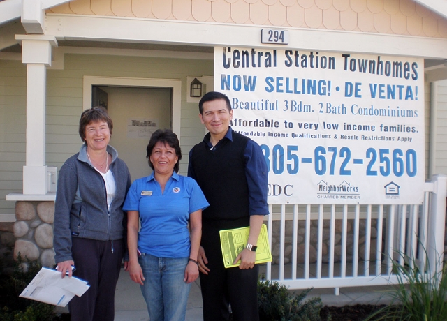 Pictured are Fillmore City Manager Yvonne Quiring, Alex Castilla, CEDC Neighbor Works Home Ownership Center, and Councilmember Laurie Hernandez at the CEDC open house held Sunday, February 7th.
