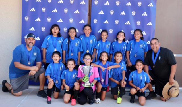 Congratulations to the Girls for such a great accomplishment and for the continuous efforts in getting better. Picture of the players and coaches who participated. Top: HC Jr Lomeli, Anna Cast, Kenia Hernandez, Bella Mendez, Christine Beltran, Siani Lomeli, Sadie Manriquez, AC Tony Mendez. Bottom: Toni Cervantez, Aixa Lomeli, Aaliyah Cervantez, Itzel Arana, Eden Sandoval, Marianah Arriola. Photo Credit Rosanna Lomeli.

