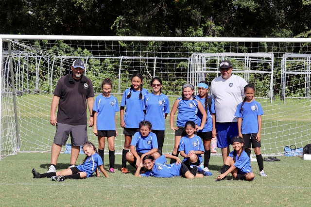 Above are the California United FC 2013 girls who competed and placed 3rd in Tampa, Florida this past Labor Day weekend. Top row: Coach Jose Luis Lomeli, Christine Beltran, Bella Mendez, Aaliyah Cervantez, Siani Lomeli, Kenya Hernandez, Coach Tony Mendez, Nicole Cano. Bottom row: Aixa Lomeli, Sadie Manriquez, Marianah Arreola, Toni Cervantez and Itzel Arana. Not pictured: Sarahi Prado and Annalise Castorena. Photo credit California United FC. 