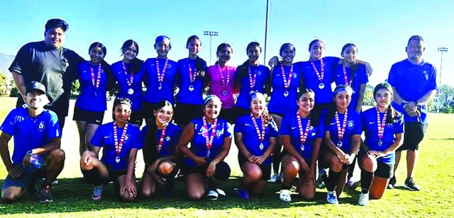 Pictured is Fillmore’s California United FC 2008 Girls team which was named Finalist in the Camarillo Cup. Top Row: Coach Hector Rubio, Gabriela Peres, Leanna Lomeli, Maryann Rebollar, Lizbeth Mendez, Alina Juarez, Valerie Rubio, Mia Ruiz, Jayleen Porter, Danna Castillo and Coach Aciano Mendez. Bottom Row: Coach Sergio Palomar, Kimberly Biviano, Kimberly Magana, Sara Diaz, Jozlyn Alvarez, Natalia Vigil, Alian Lopez and Ashley Herrera. Not pictured: Natalie Jacinto and Coach David Vaca. Courtesy California United FC.