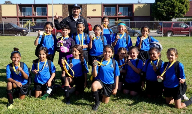 On Saturday, January 27th Fillmore’s California Untied U-10 Girls took first place in the Ventura County Soccer Club Championship. Pictured top left: Alondra Leon, Coach David Vaca, Fiona Cabral, Valerie Rubio, Delila Ramirez, Lizbeth Mendez, Jazleen Vaca, Danna Castillo. Bottom left Joelle Rodriguez, Sara Diaz, Nathalia Orozco, Anel Castillo, Liana Lomeli, Eliana Tello, Jiselle Posadas, Hailey Robledo, (not pictured D’andra Amezcua, Assistant Coach John Cabral). Photo Courtesy Nancy Magana & Susan Torres.