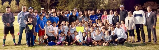 Congratulations to California United! They were named the 2017 Sports Group of the Year. Pictured (l-r) U10G team-Coach Johnny Cabral, U14G Team Head Coach Nico Jaimes, U13B team- Head Coach Alex Melendez, U12G Team-Head Coach Jr. Lomeli, Assistant Coaches Tony Hernandez, Cip Martinez and Ruben Rodriguez and their teams smiling as the received their award for as 2017 Sports Group of the Year (Not pictured: Head Coach David Vaca (not pictured) U148B team-coaches Javi Alcaraz and Damian Magana). They will be honored at the Fillmore Chamber of Commerce Community Awards Dinner on Friday, March 30, 2018. Starting at 5:30pm. Tickets are $30. Ernie Villegas will be returning as the master of ceremonies. Questions:805.524.0351 This year’s theme, 1980s!