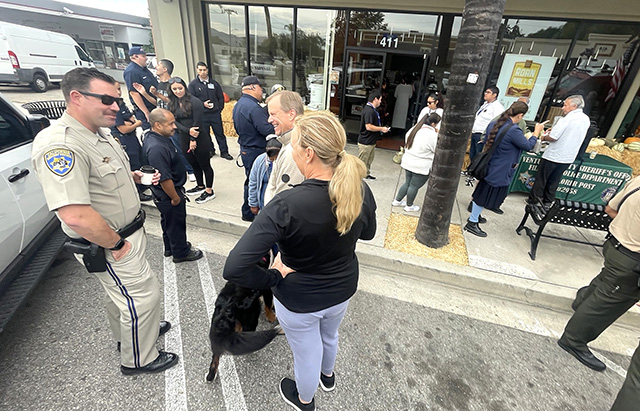 Our Fillmore Police and Fire Department’s “Coffee With the Badges” was enjoyed by Fillmore residents, coming out to mingle with first responders and enjoy the coffee at Roan Mills Bakery. These events help build relationships between the community and those who serve it. Photo credit Angel Esquivel.