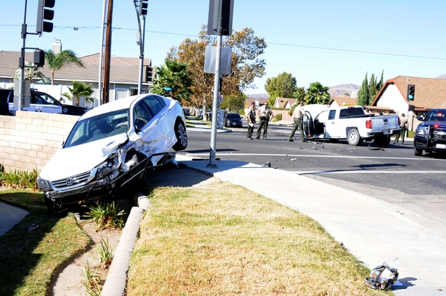 Friday, November 1st at 10:16am a white Chevy Silverado truck and a white Honda Accord crashed causing the Honda to swerve into a guardrail. Cause of the accident is still under investigation.