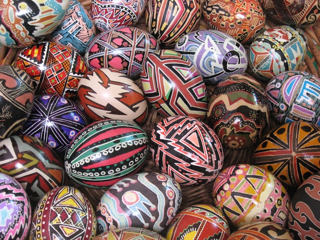 Contemporary decorated eggs by artist/photographer Bernadette DiPietro