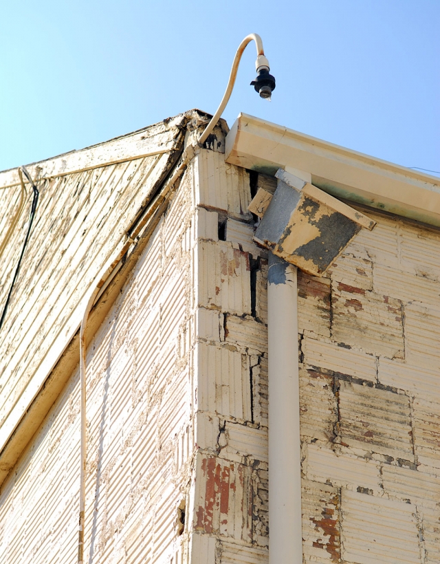 The old packing house at 341 A. Street sustained some structure damage from the 5.4 earthquake that struck July 29th at 11:42 a.m. in the Chino Hills area. The earthquake lasted for about 23 seconds and was felt all the way from Santa Barbara to San Diego.