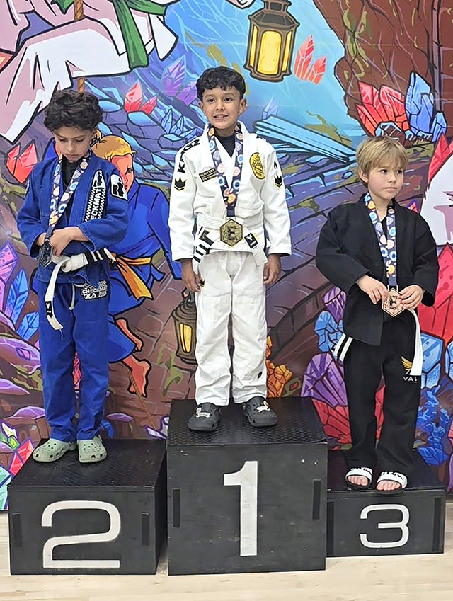 On Saturday, May 16, Fillmore’s youth competitor, Dax Camacho, a student at Perce’s Kenpo Karate Studio, earned the gold medal in the boy’s white belt 60 lb. Division at the 2026 Dream Jiu-Jitsu California Kids Championships held at Cal State Fullerton. Photos by Diana Camacho.