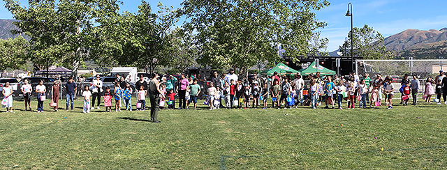 Saturday, April 4, was the Fillmore Police Department Easter Eggstravanganza at Two Rivers Park. Above are the eager children taking their mark with their Easter baskets in hand to begin the ever-eventful Easter Egg hunt. Photo credit Angel Esquivel.